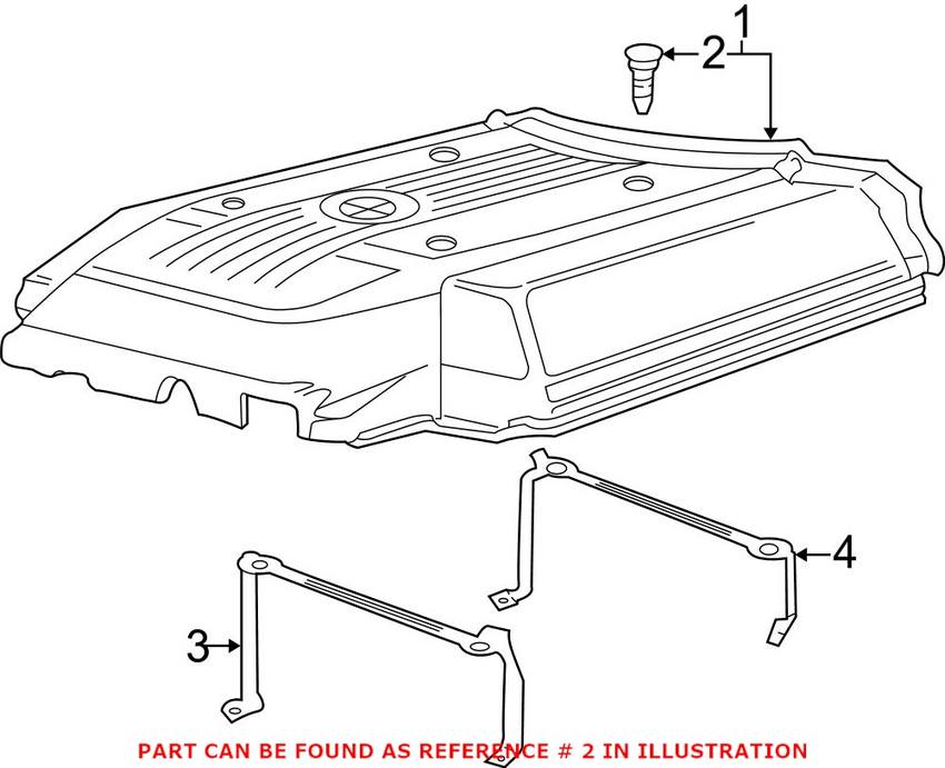 BMW Engine Cover Trim Cap Locking Pin 11611742968