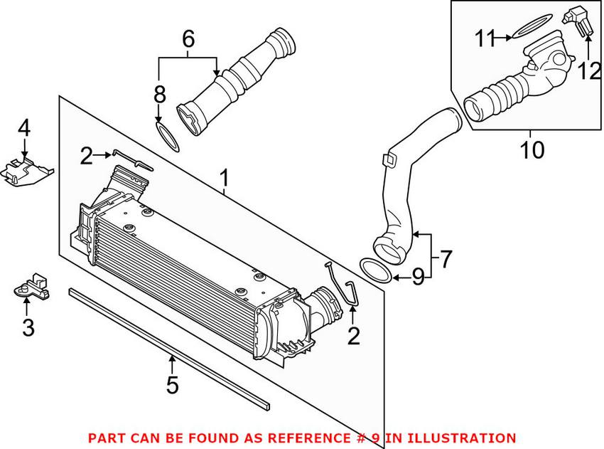 BMW Intercooler Seal - Intercooler Outet to Air Intake Hose 11617791469