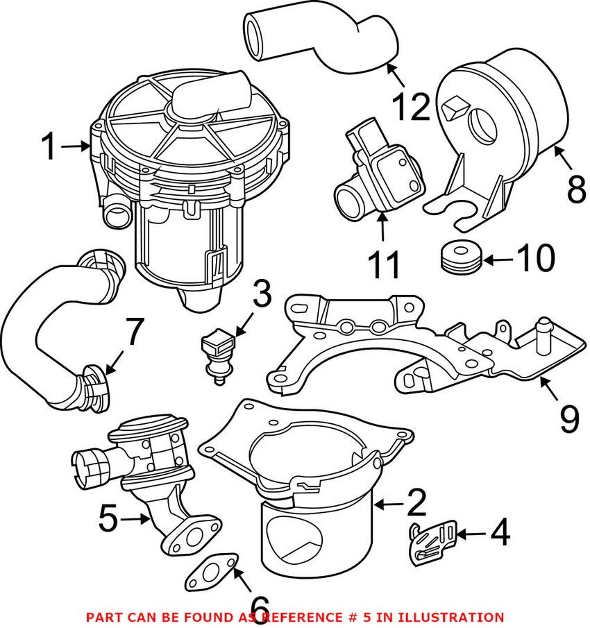 BMW Secondary Air Pump Check Valve 11727553066