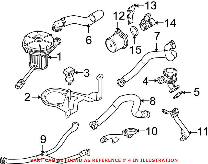 BMW Secondary Air Pump Check Valve 11727553067