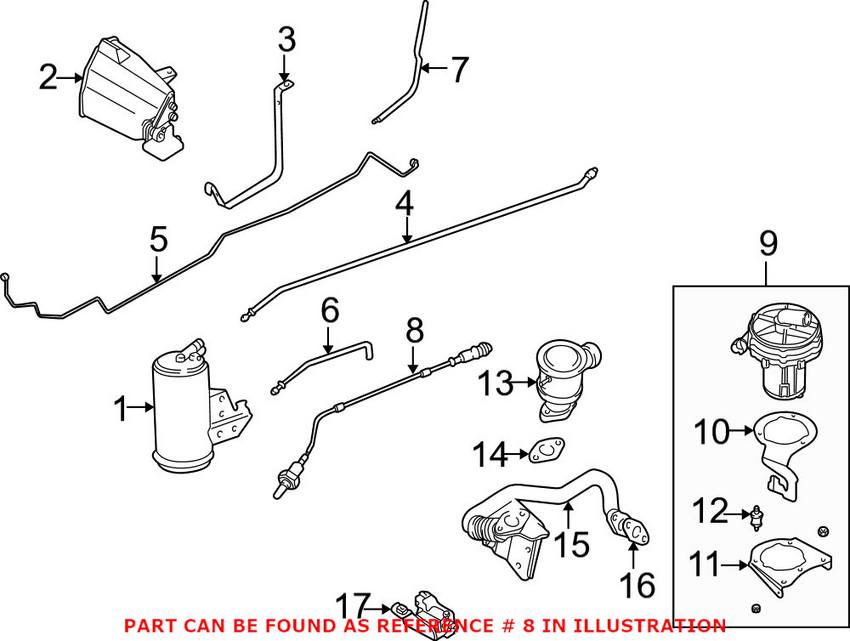 BMW Oxygen Sensor - Rear 11781743996