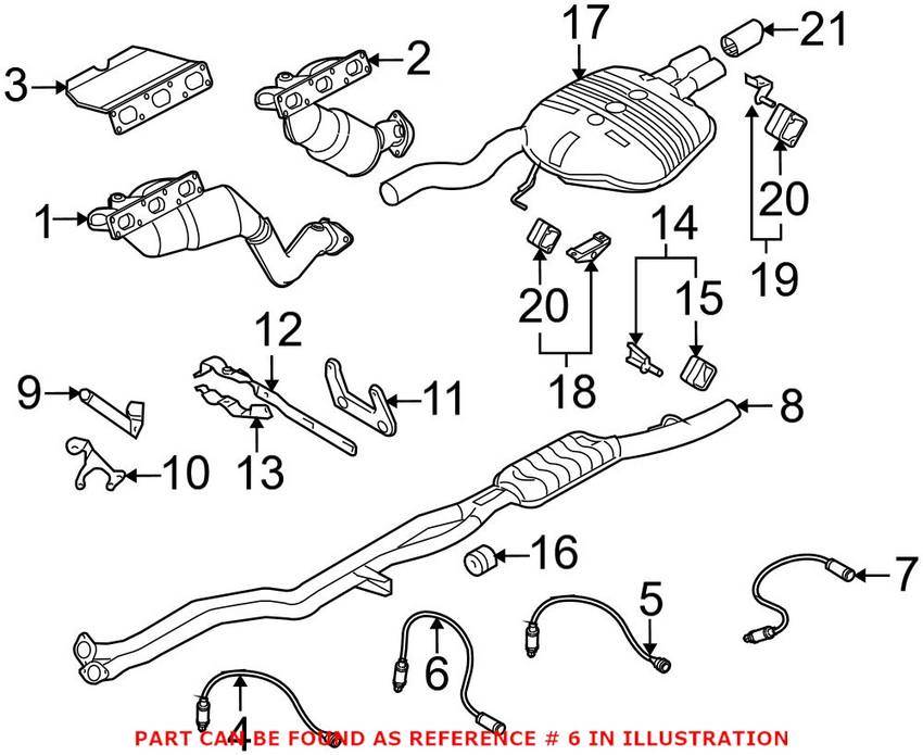 BMW Oxygen Sensor - Rear (Cyl 1-3) 11787514926