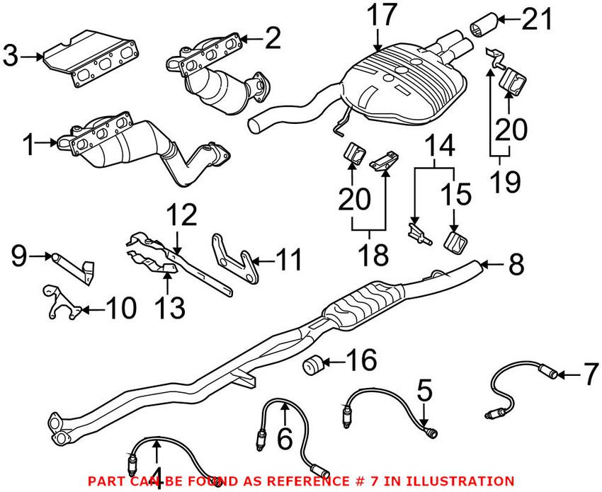 BMW Oxygen Sensor - Rear (Cyl 4-6) 11787514927