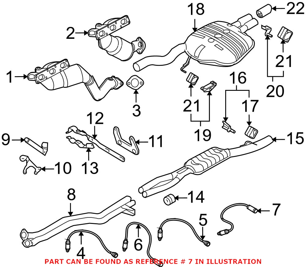 BMW Oxygen Sensor - Rear (Cyl 4-6) 11787544655