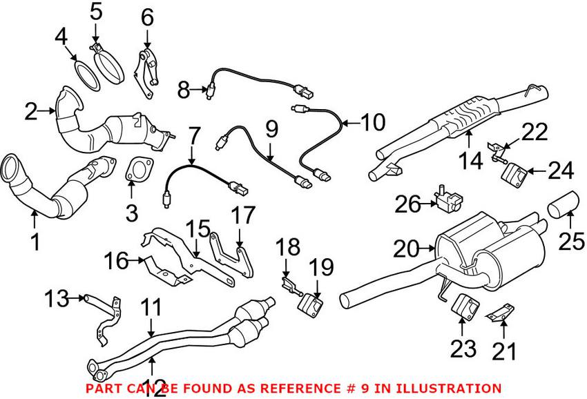 BMW Oxygen Sensor - Rear (470mm) 11787545243