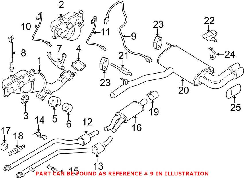 BMW Oxygen Sensor - Front (Cyl 4-6) 11787589139