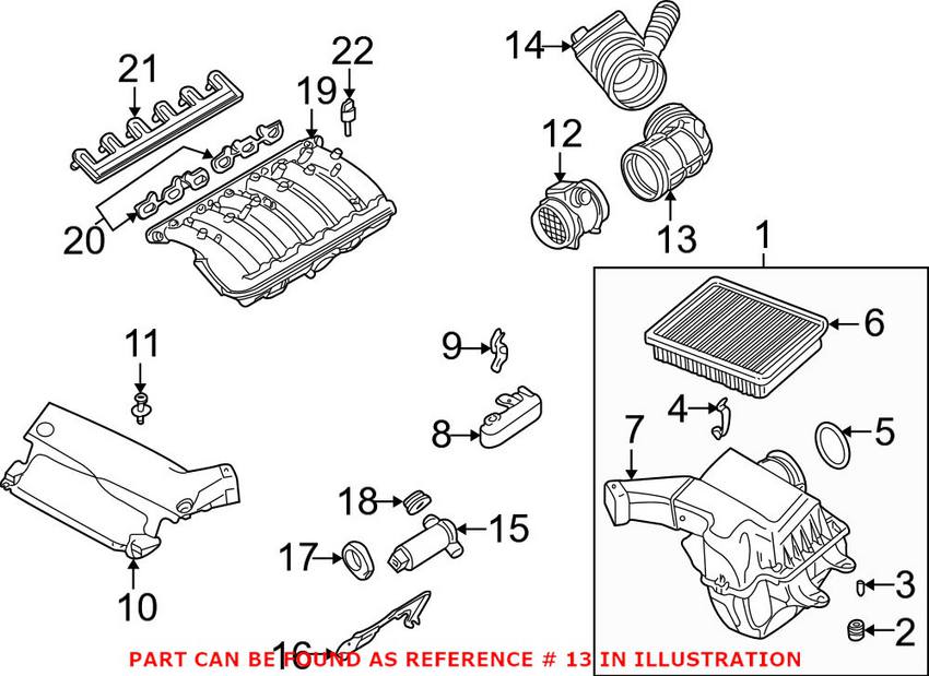 BMW Air Mass Meter Boot (Air Mass Meter Side) 13541705209