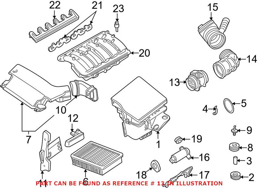 BMW Mass Air Flow Sensor (3-Pin) 13621432356