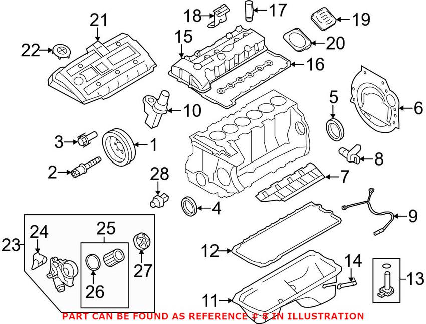 BMW Crankshaft Position Sensor 13627525015