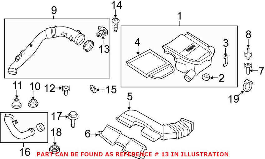 BMW Mass Air Flow Sensor 13627593624 - Genuine BMW