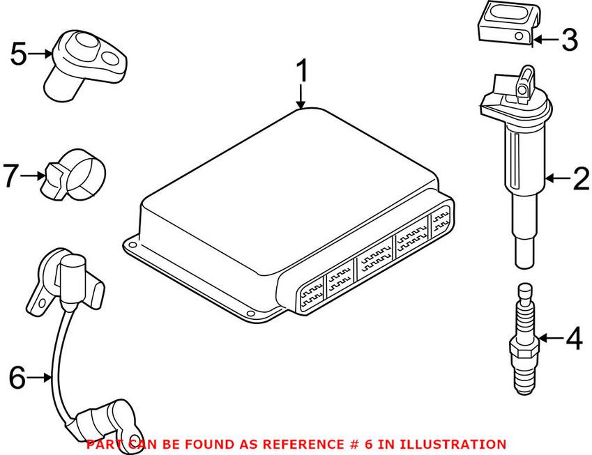 BMW Engine Crankshaft Position Sensor 13627595860 - Genuine BMW