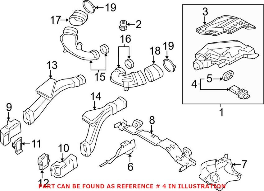 BMW Mass Air Flow Sensor 13628658527