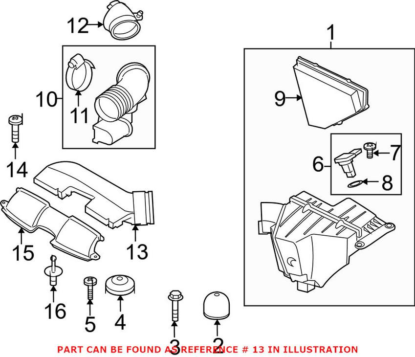 BMW Air Filter Intake Duct - Rear 13717541737