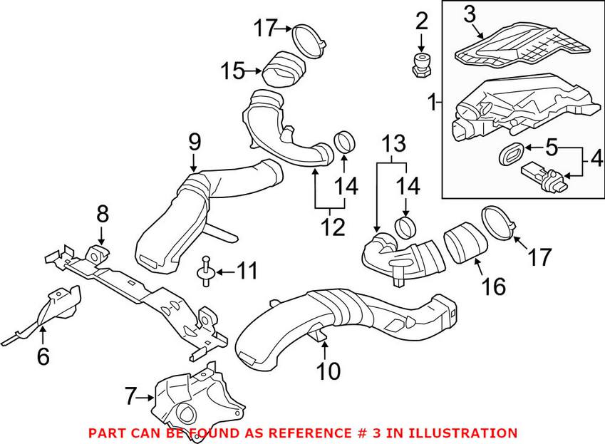 BMW Engine Air Filter - Passenger Side 13717577458