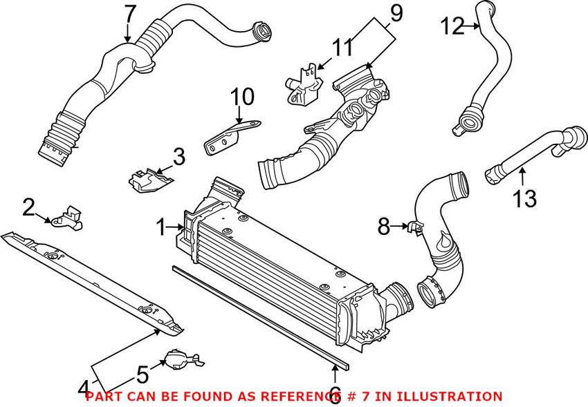 BMW Air Intake Charge Pipe - Intercooler to Throttle Body 13717599293