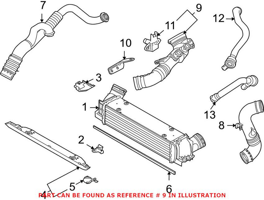 Air Intake Tube - Lower Intake Charge Pipe to Throttle Body