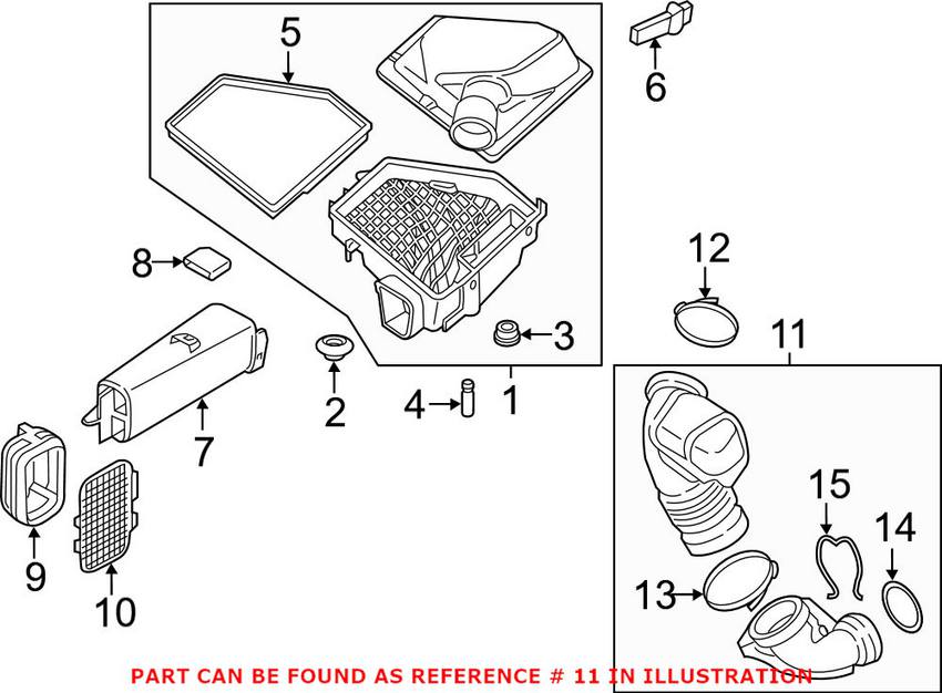 BMW Engine Air Intake Hose - Front 13718601682