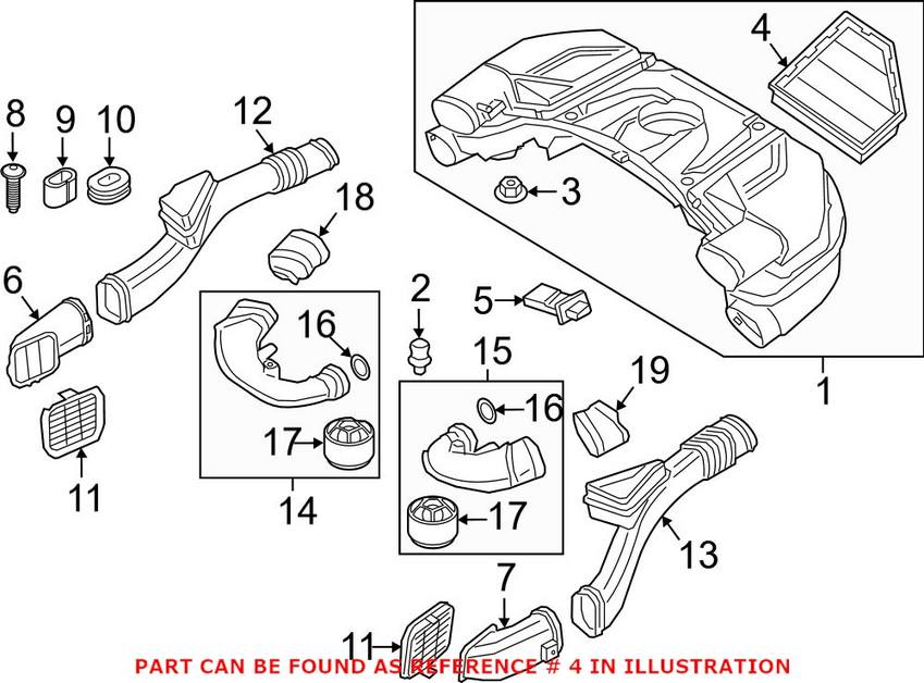 BMW Engine Air Filter - Driver Side 13718613251