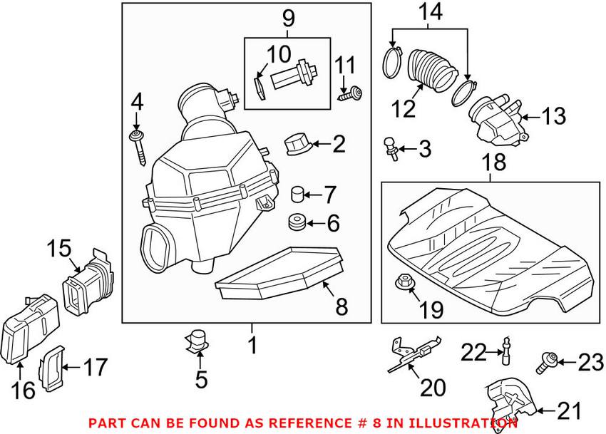 BMW Engine Air Filter (Cyl 1-4) 13727843284