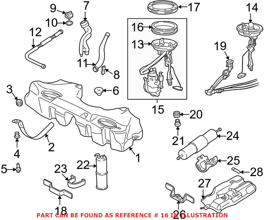 BMW Fuel Pump and Fuel Level Sender Seal 16111184084