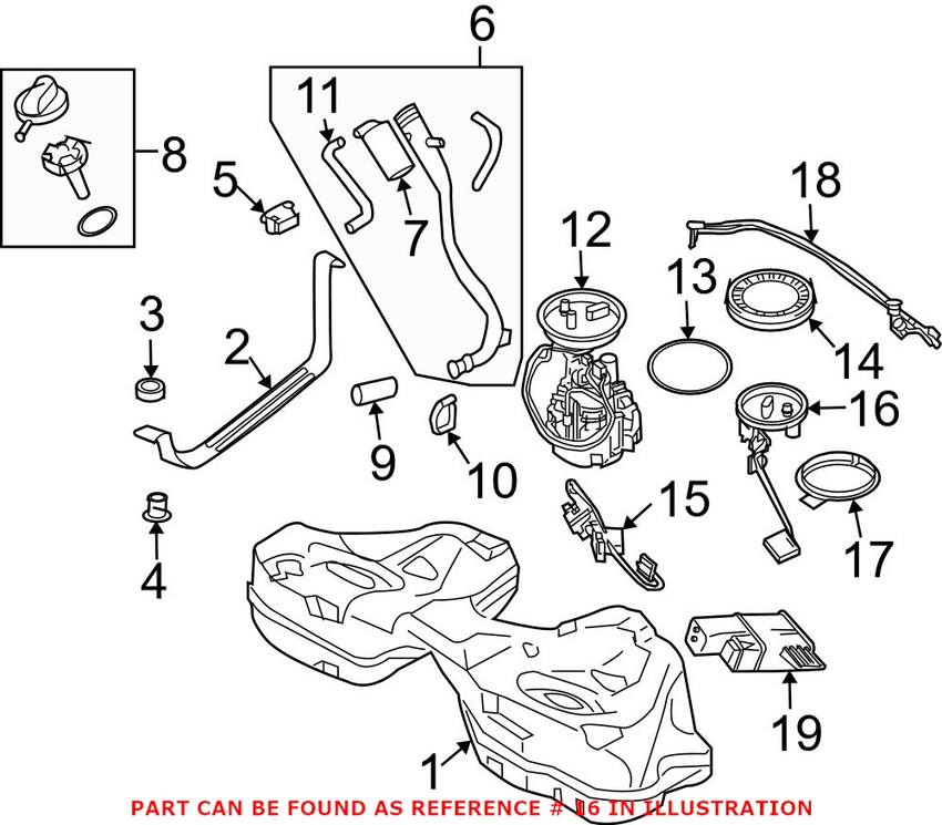 BMW Fuel Level Sender - Driver Side 16117183794