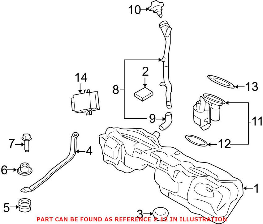 BMW Fuel Pump Assembly O-Ring 16117188567