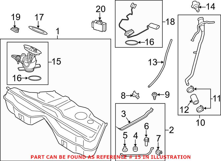 BMW Fuel Pump Assembly 16117845656