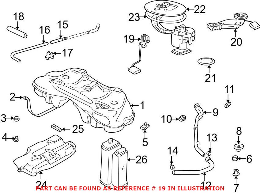 BMW Fuel Level Sender - Passenger Side 16141182354