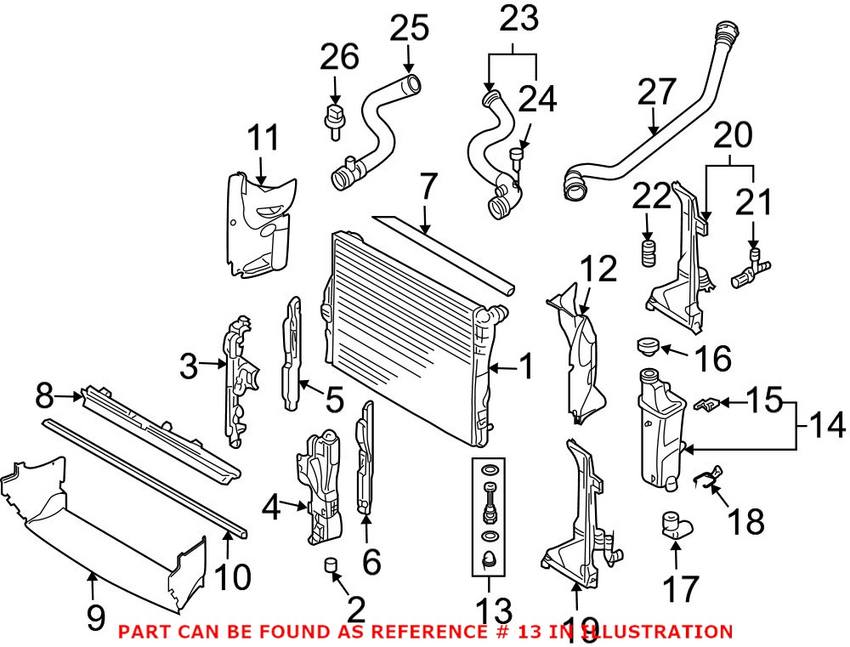 BMW Radiator Adjustment Screw 17111437360