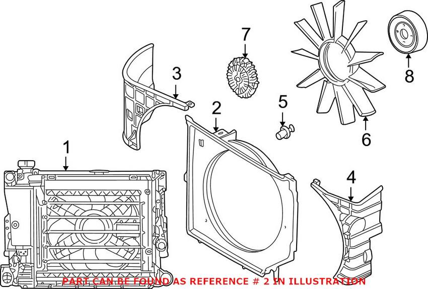 BMW Engine Cooling Fan Shroud Genuine BMW 17112228943