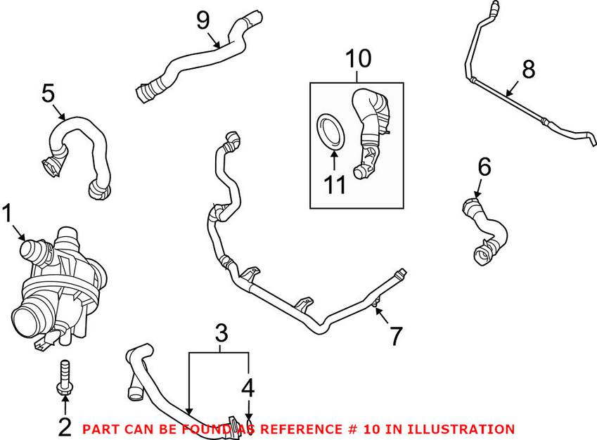 BMW Engine Coolant Hose (Radiator to Engine Oil Cooler) 17117524710