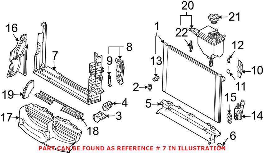 BMW Radiator Support Bracket 17117545866