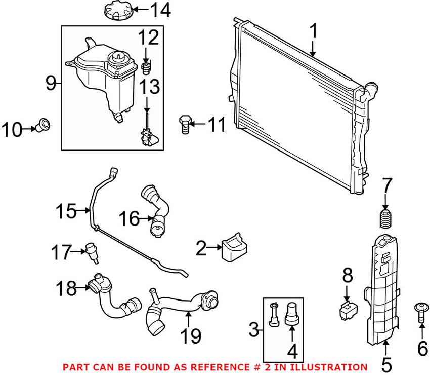 BMW Lower Cooler Bracket 17117807184