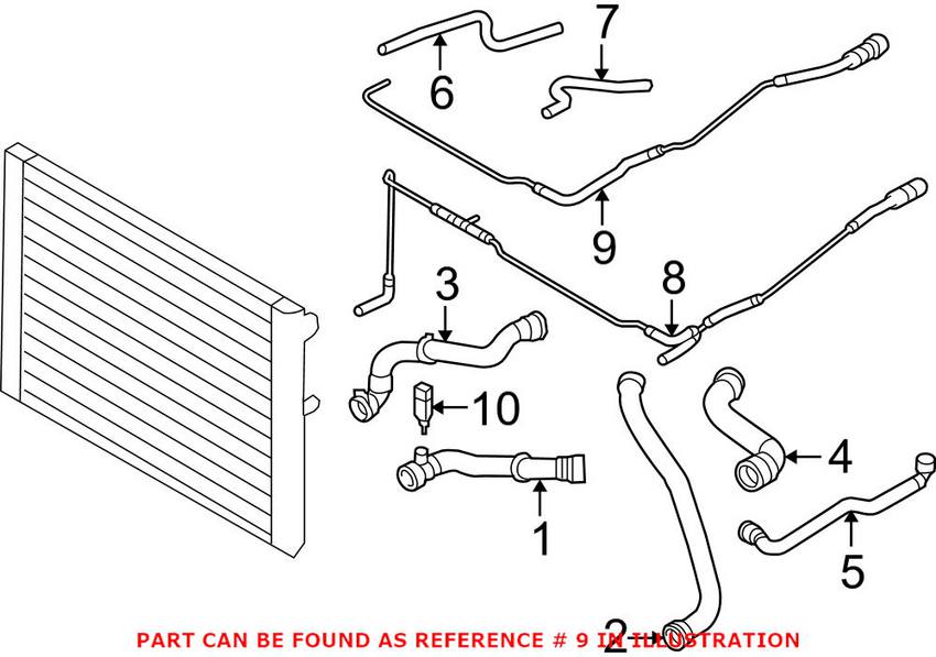 BMW Expansion Tank Hose - Upper 17122282955