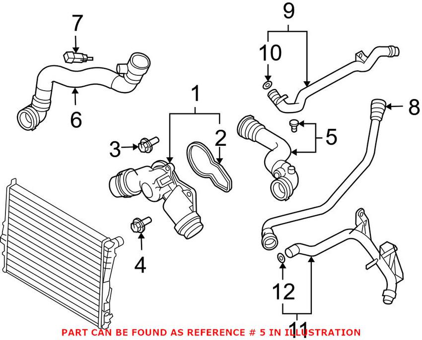 BMW Engine Coolant Hose - Upper 17127514404