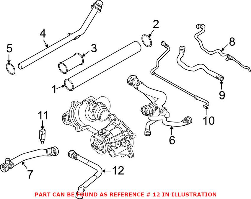 BMW Engine Coolant Hose - From Water Pump 17127519251