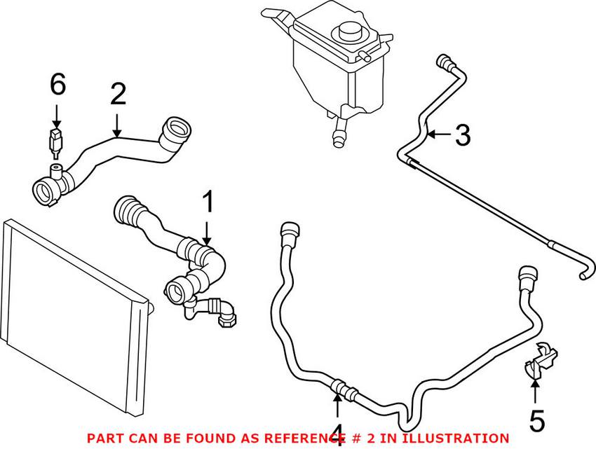 BMW Engine Coolant Hose - Lower 17127519257