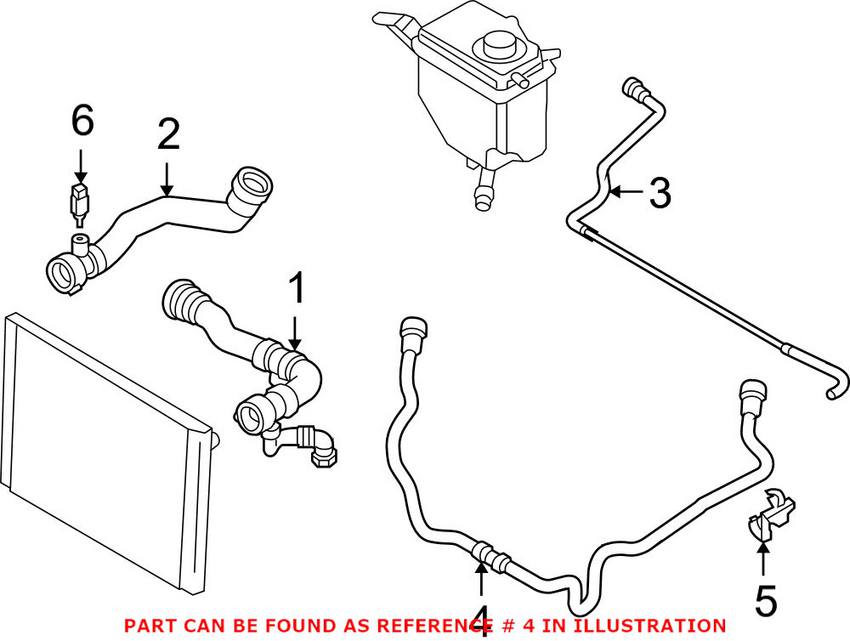 BMW Expansion Tank Hose - Lower 17127519258