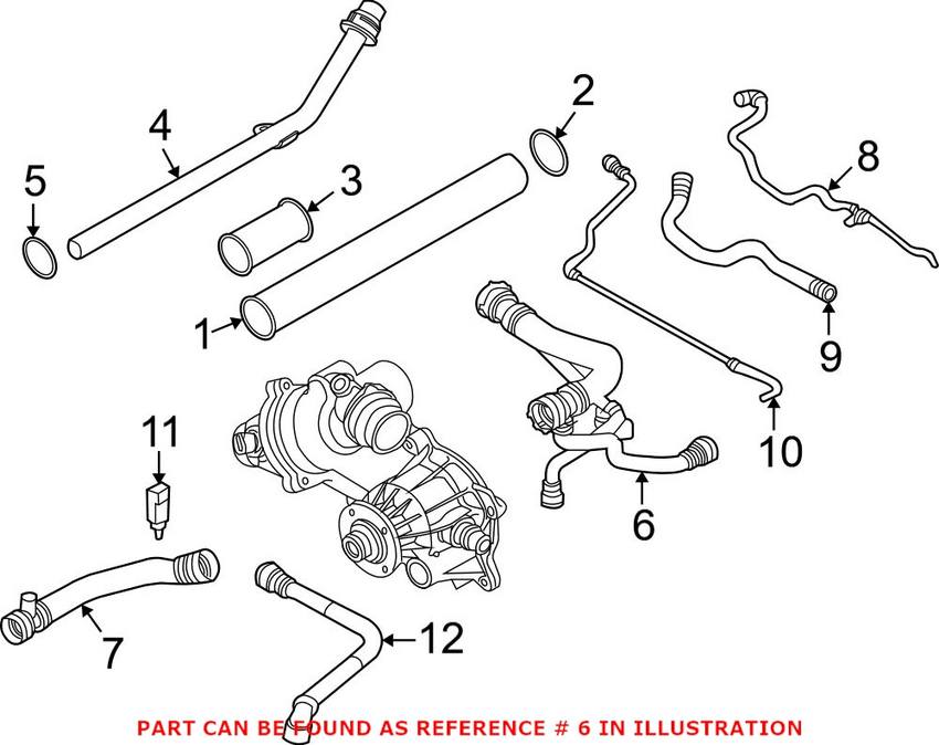 BMW Engine Coolant Hose - Upper (w/ Auto Trans) 17127534918