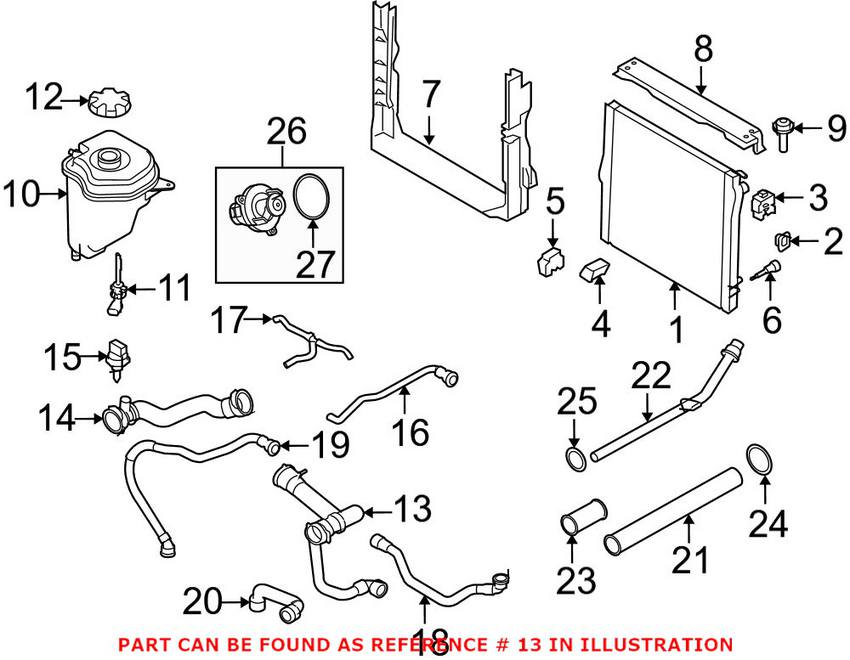 BMW Engine Coolant Hose - Upper 17127536230