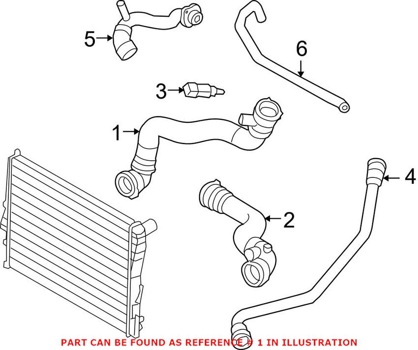 BMW Engine Coolant Hose - Upper 17127537717