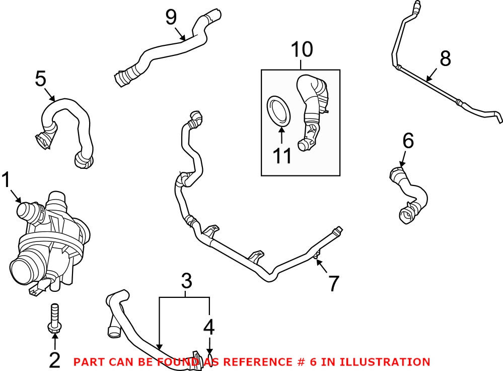 BMW Engine Coolant Hose - Upper 17127540127