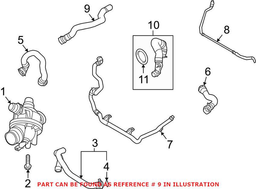 BMW Engine Coolant Hose 17127548203