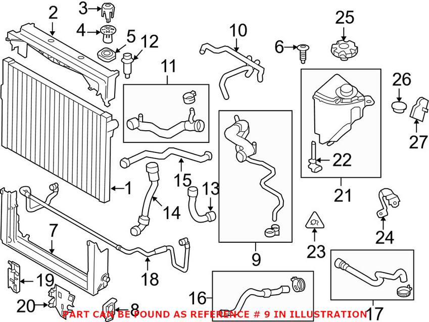 BMW Engine Coolant Hose - Upper 17127575425