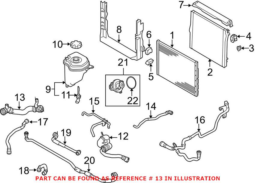 BMW Engine Coolant Hose - Lower 17127576358