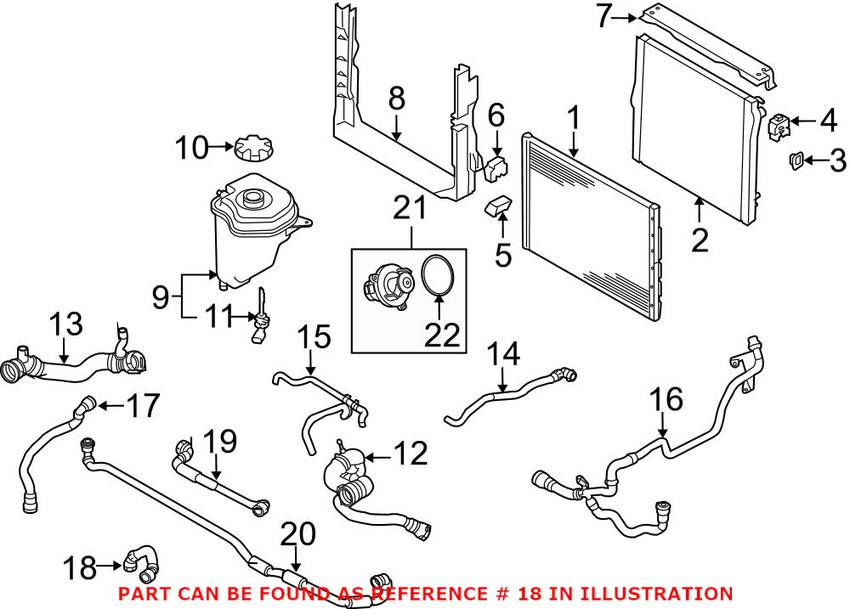 BMW Engine Coolant Hose - Auto Trans Cooler to Radiator 17127576367