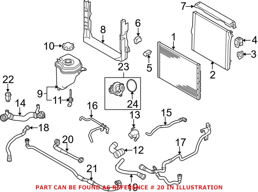 BMW Engine Coolant Hose - Upper 17127576376