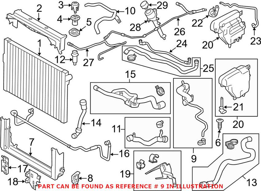 BMW Engine Coolant Hose - Upper 17127595252