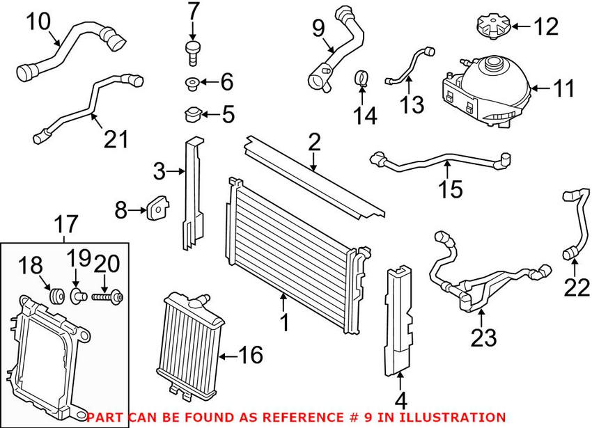 BMW Engine Coolant Hose - Upper 17127596837