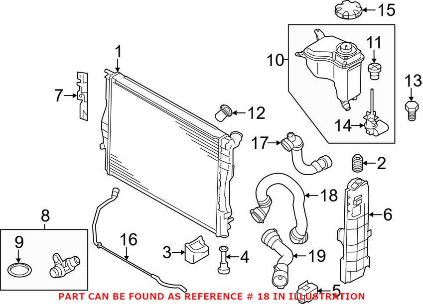 BMW Engine Coolant Hose - Lower 17127599450